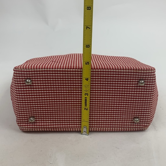 Kate Spade Vintage red white checkered satchel handbag purse black lined pockets - Picture 9 of 17